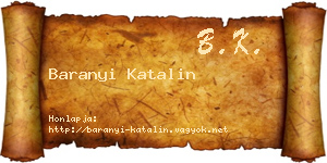 Baranyi Katalin névjegykártya